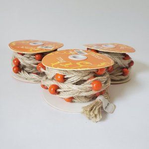 Garlands w/Wood Beads Set of 3 Fal